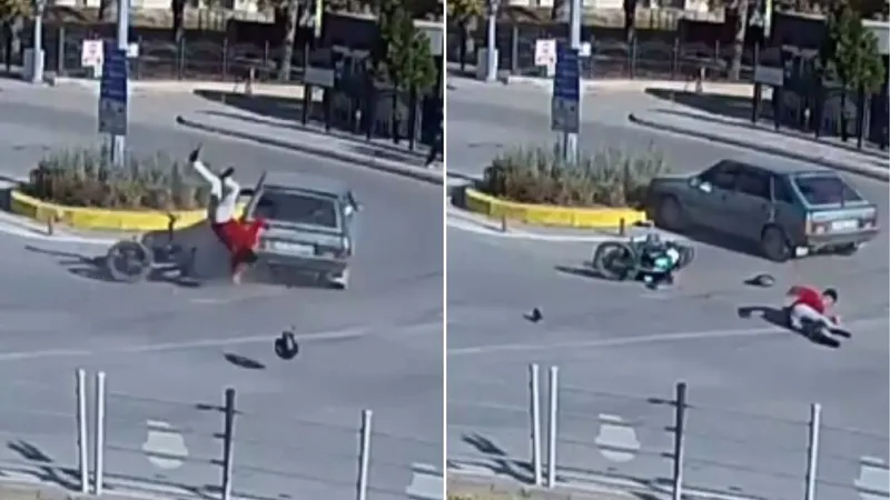 Amasya’da motosiklet havada takla attı: Sürücü yaralandı