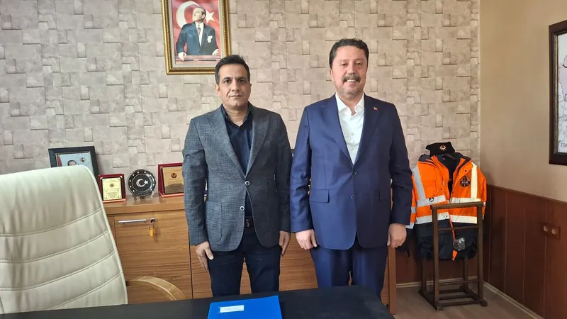 Belediye başkanından Karayolları şube şefine  hayırlı olsun ziyareti