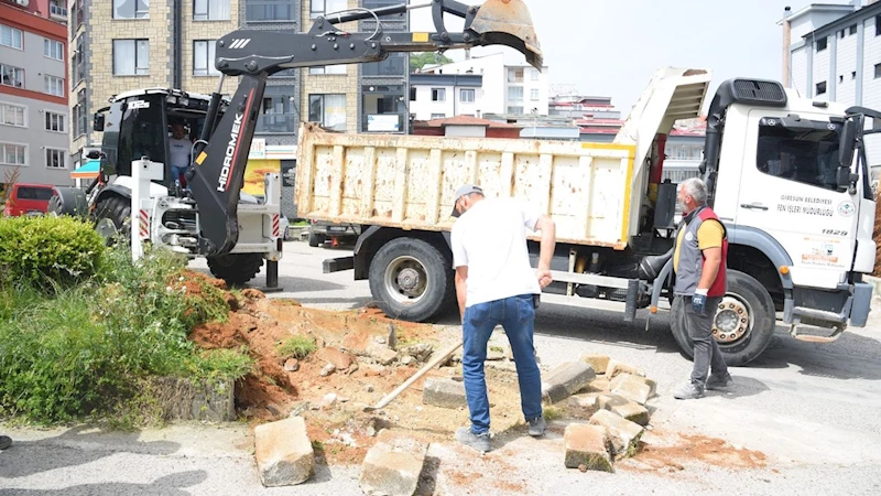 Giresun Belediyesi sahaları düzenlemeye başladı