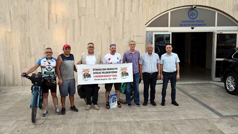 İnebolu’ya pedal çeviren bisikletçiler, Kdz. Ereğli Belediyesi’ni ziyaret etti