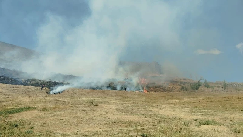 Kars Kalesi Eteklerinde Çıkan Anız Yangını Korkuya Neden Oldu